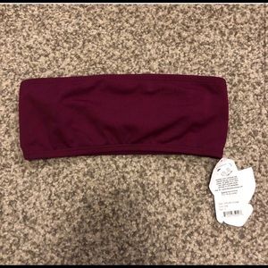 Jolyn bando bikini top burgundy wine color.